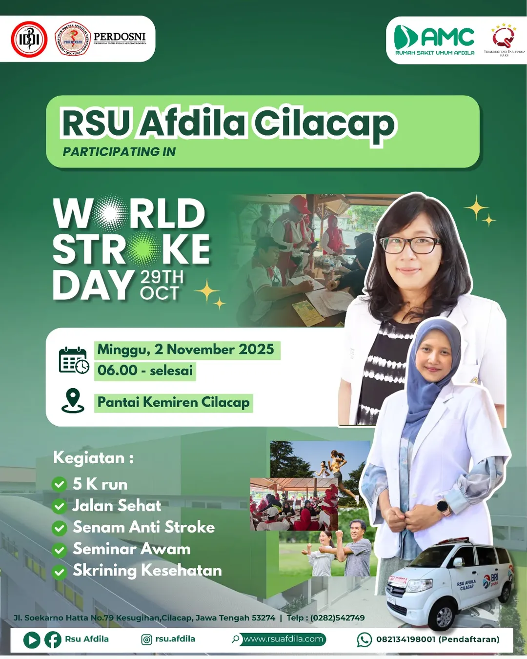 RSU Afdila berpartisipasi dalam kegiatan tersebut dengan membuka stand cek kesehatan gratis dan konsultasi dokter.