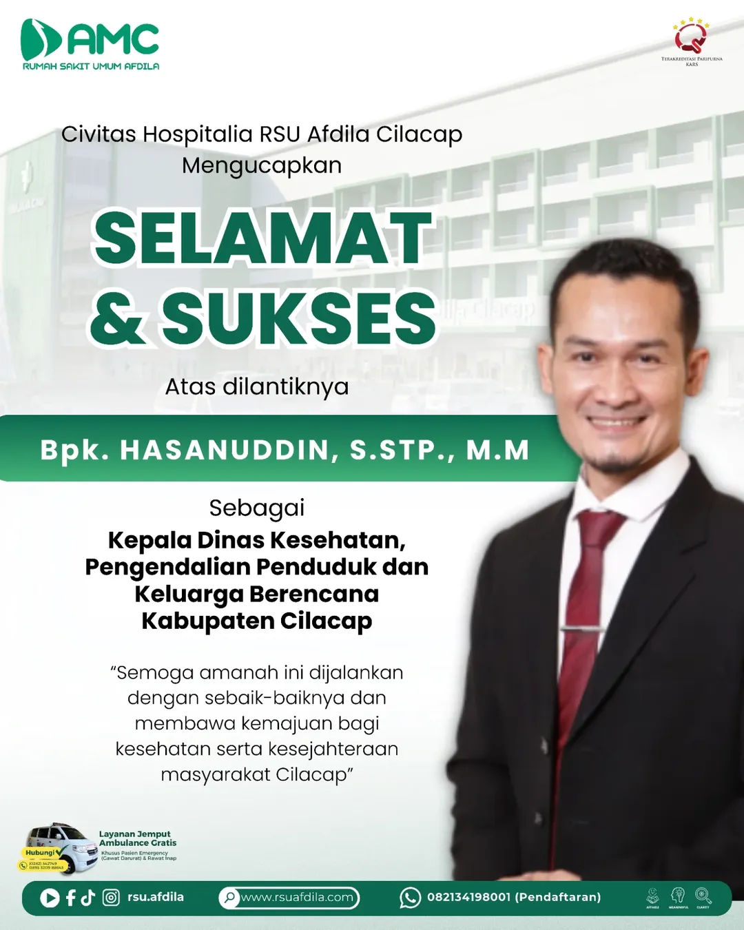 Selamat kepada Bapak Hasanuddin, S.STP., M.M.