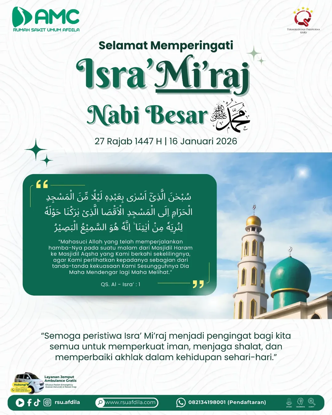 Selamat Memperingati Isra’ Mi’raj Nabi Muhammad ﷺ27 Rajab 1447 H | 16 Januari 2026